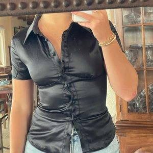 Princess Polly Satin Button Down Blouse